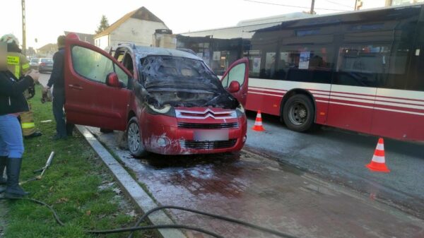 Kierowca dostawczaka poszedł do sklepu, gdy wrócił auto stało w płomieniach.(Zdjęcia &Wideo)