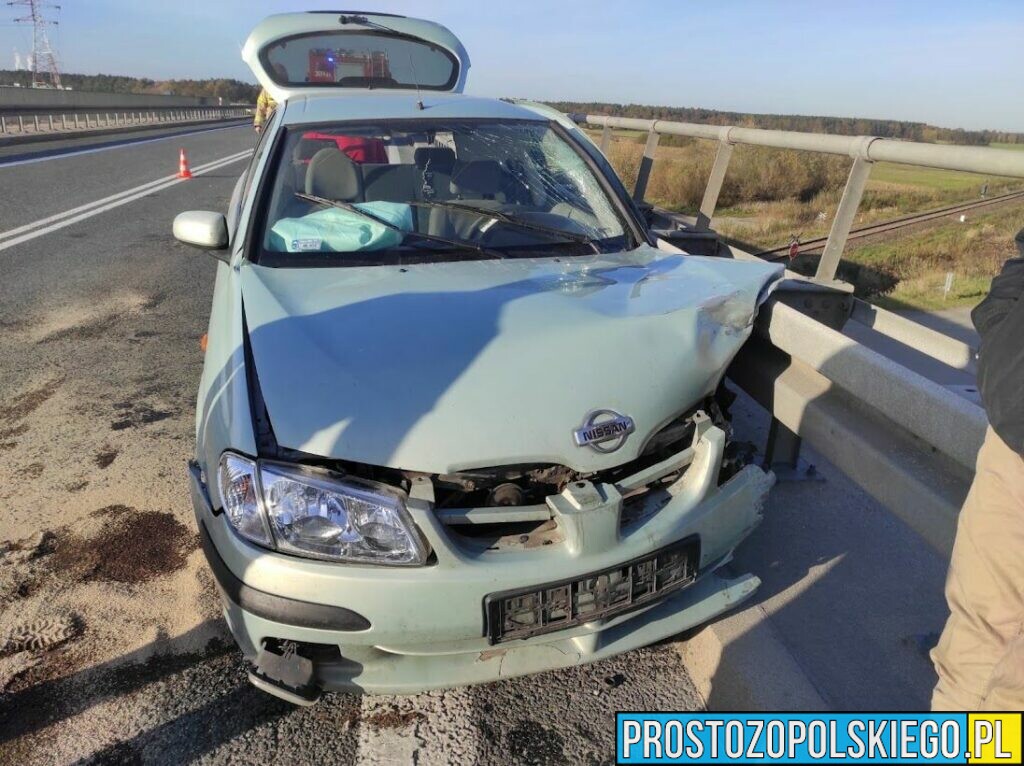 Wypadek na obwodnicy Opola na wysokości Turawa Park.(Zdjęcia)