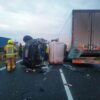 Wypadek na autostradzie A4.Doszło tam do zderzenia busa z ciężarówką.