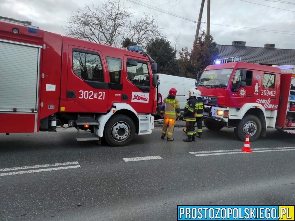 Kierujący busem wjechał w ogrodzenie i słup energetyczny w Dobrzeniu Wielkim.