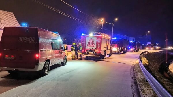 Pożar domu jednorodzinnego w miejscowości Dobrzeń Wielki.