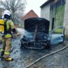 Pożar samochodu w miejscowości Brzozowiec w powiecie namysłowskim