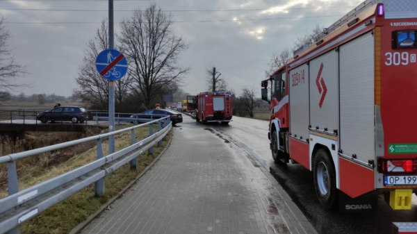 Kierująca Golfem wjechała w bariery na wiadukcie w Opolu.