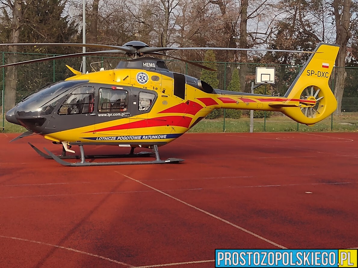 Wypadek w szkole w Kluczborku.15-latek spadł ze schodów. Na miejscu lądował LPR.