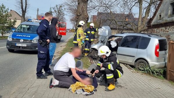 Chrząszczyce: Kierujący samochodem uderzył w drzewo.