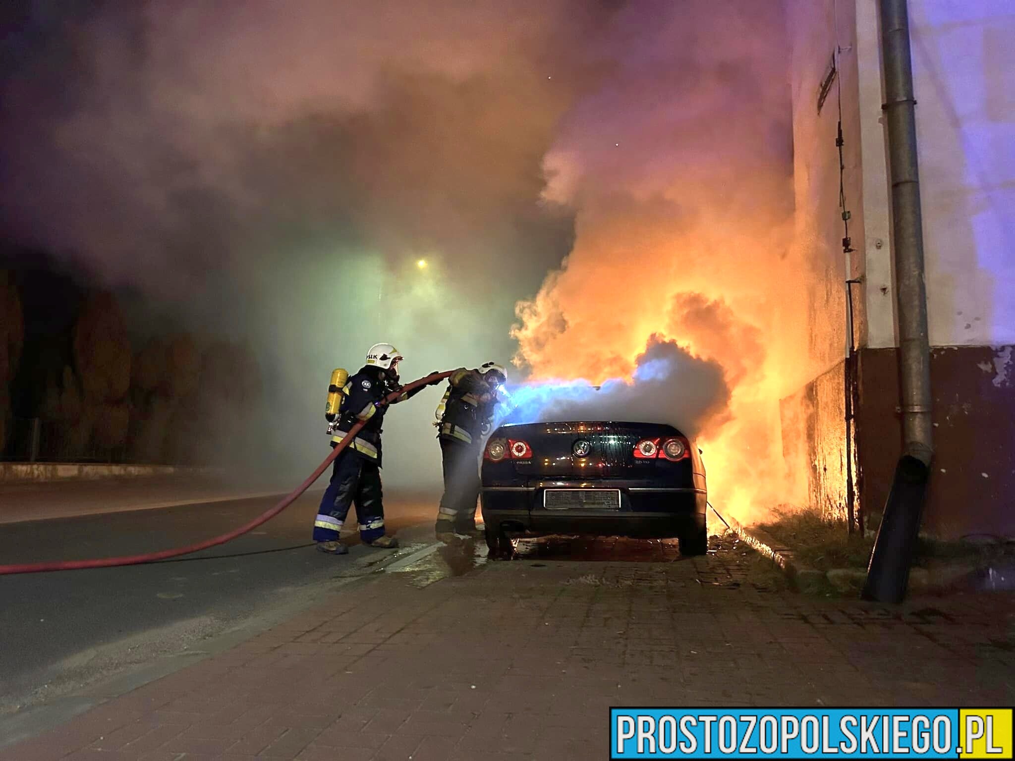 Pożar samochodów w miejscowości Łambinowice i Stobrawa.(Zdjęcia)