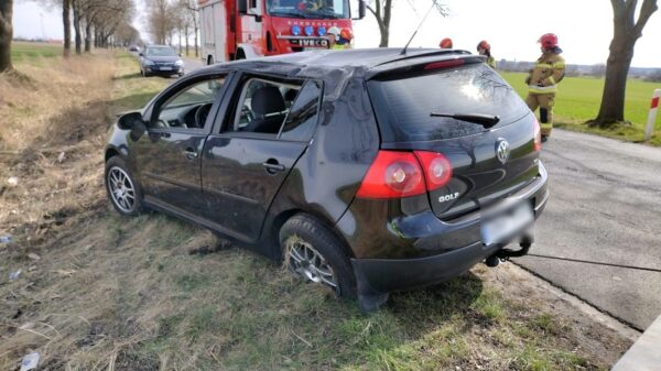 Wypadek samochodowy w Wilkowie koło Namysłowa. Kierowca zabrany do szpitala.(Zdjęcia)