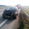 Wypadek na autostradzie A4. Samochód uderzył w bariery.(Zdjęcia)