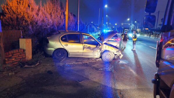 Wypadek na ul. Częstochowskiej w Opolu. Kierujący Seatem staranował ogrodzenie. Jedna osoba trafiła do szpitala.(Zdjęcia)