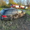 Dachowanie Volkswagen Golfa w Prószkowie. Kierowca odmówił badania na zawartość alkoholu i środków odurzających.