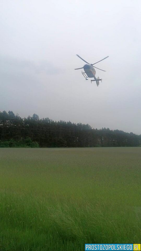 Wypadek na DK94 na wysokości Ligoty Czamborowej. Na miejscu lądował LPR.