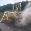 Pożar wagonów z węglem w miejscowości Bąków w powiecie kluczborskim.