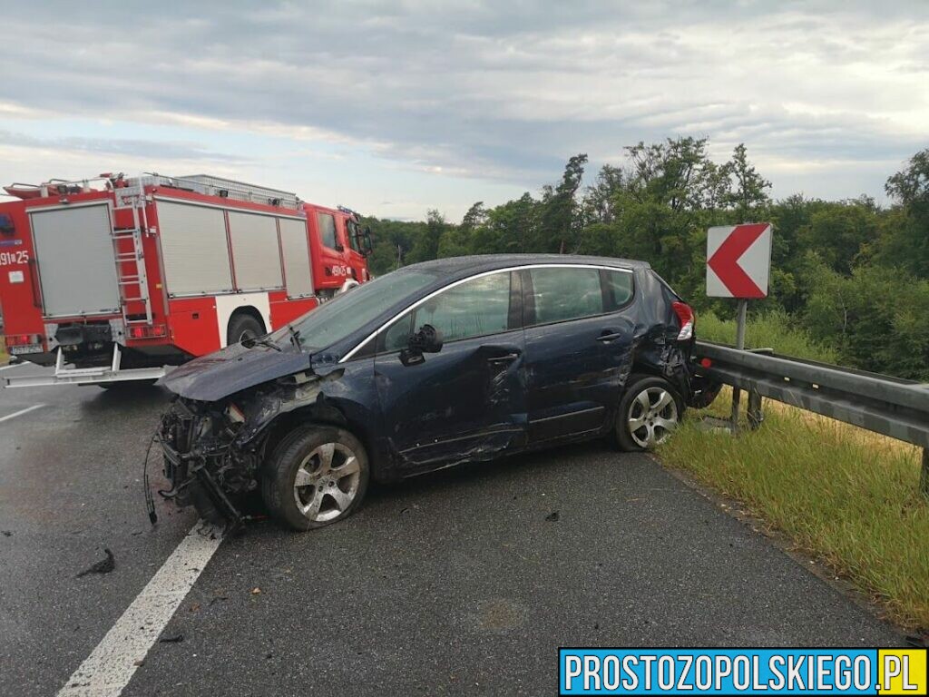 wypadek na autostradzie