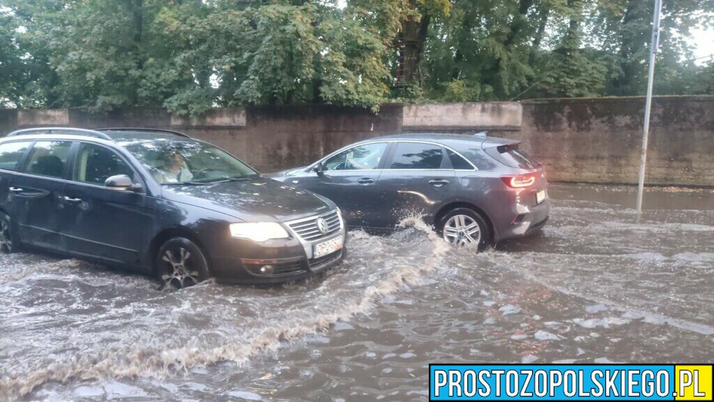 burza nad Opolem, gradobicie w Opolu, zalaner Opole, zalane ulice,