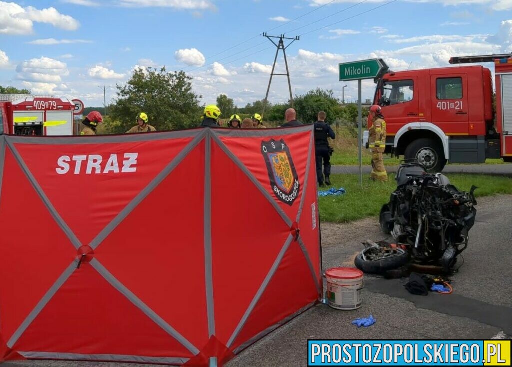 Wypadek śmiertelny motocyklisty pod Mikolinem.(Zdjęcia)