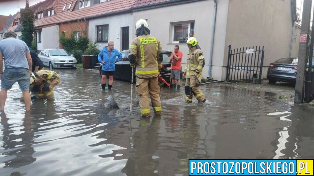 burza nad Opolem, gradobicie w Opolu, zalaner Opole, zalane ulice,