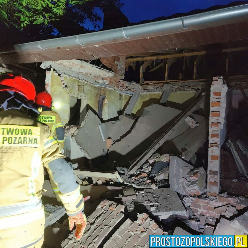 Eksplozja butli z gazem w miejscowości Biskupice. Zawaliła się ściana budynku. Jedna osoba poszkodowana.