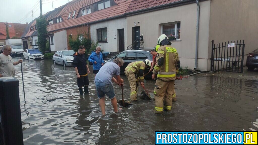burza nad Opolem, gradobicie w Opolu, zalaner Opole, zalane ulice,