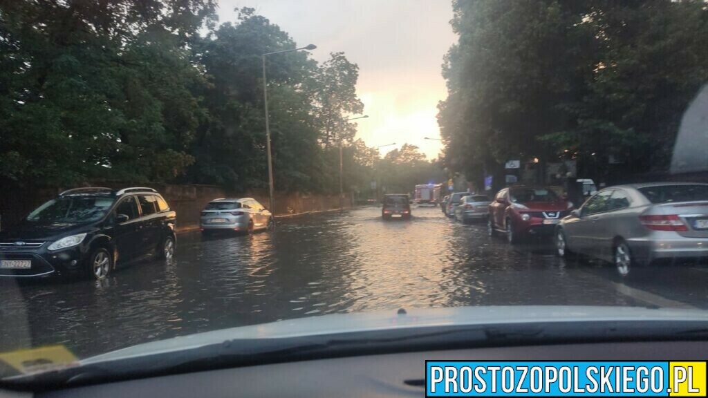 burza nad Opolem, gradobicie w Opolu, zalaner Opole, zalane ulice,