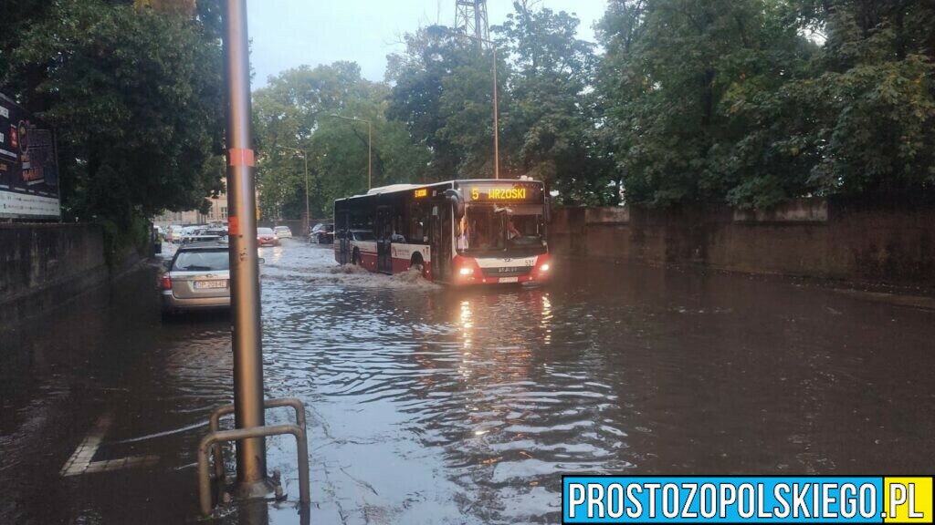 burza nad Opolem, gradobicie w Opolu, zalaner Opole, zalane ulice,