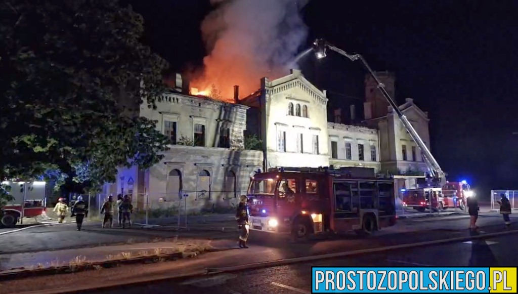 Pożar poddasza budynku dworca kolejowego w Głubczycach.