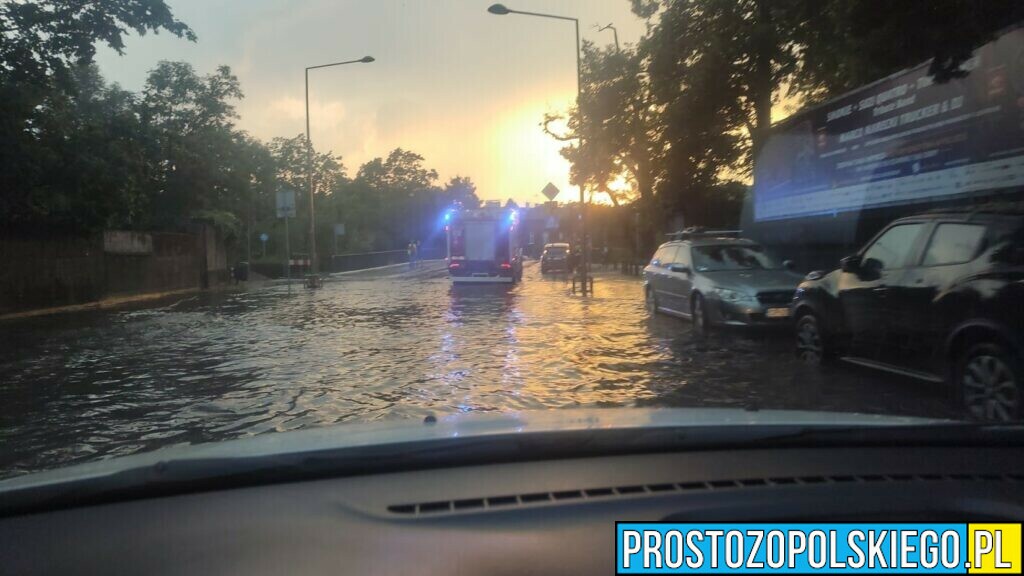 burza nad Opolem, gradobicie w Opolu, zalaner Opole, zalane ulice,