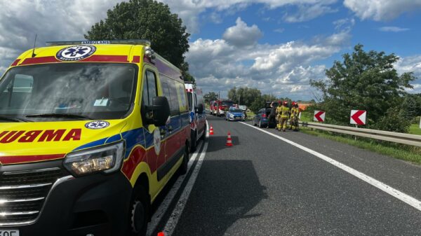 Zderzenie 4 aut na DK94 na wysokości Pawłowa w powiecie brzeskim.(Zdjęcia)