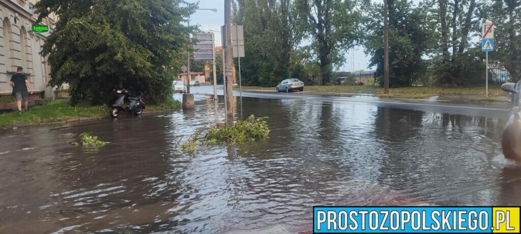 burza nad Opolem, gradobicie w Opolu, zalaner Opole, zalane ulice,