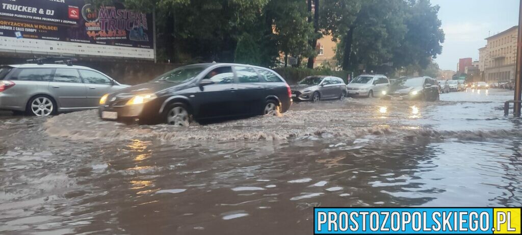 zalane opole, gradobicie w Opolu, burza w Opolu, zalane miasto,