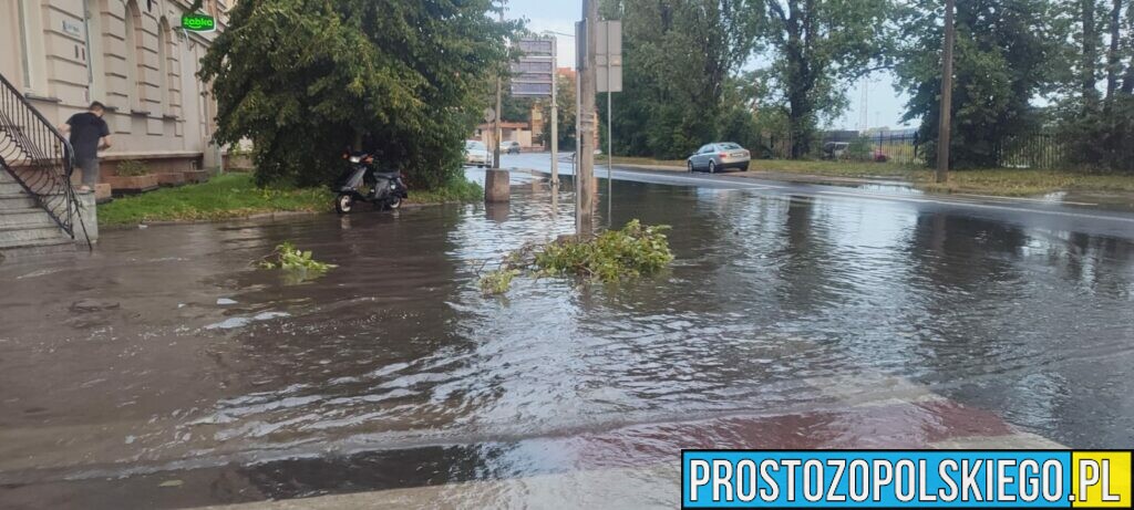 burza nad Opolem, gradobicie w Opolu, zalaner Opole, zalane ulice,