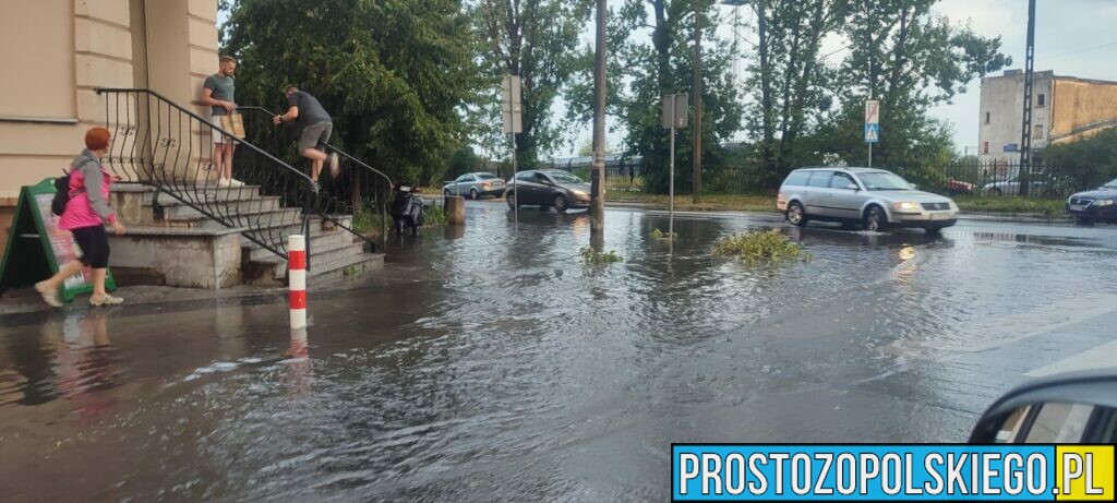 burza nad Opolem, gradobicie w Opolu, zalaner Opole, zalane ulice,