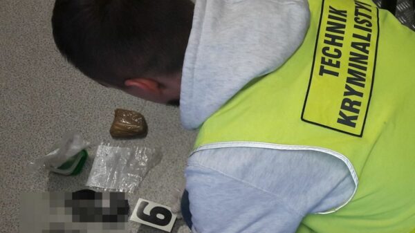 Narkotykowi dilerzy w rękach policjantów. Czarnorynkowa wartości narkotyków to około 200 000 złotych.