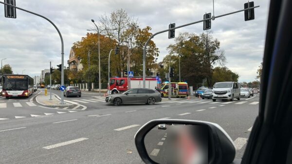 Reanimacja na skrzyżowaniu ulic Niemodlińska a Domańskiego w Opolu.(Foto Czytelnicy)