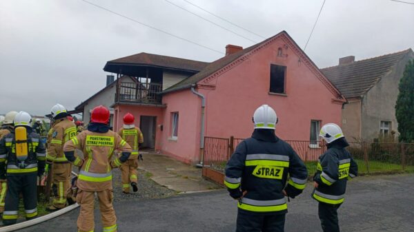 Pożar domu jednorodzinnego w Górkach koło Opola .(Zdjęcia)