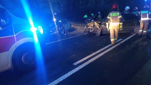 Zderzenie 3 samochodów osobowych na DK42 na wysokości miejscowości Wierzbica Górna.(Zdjęcia)