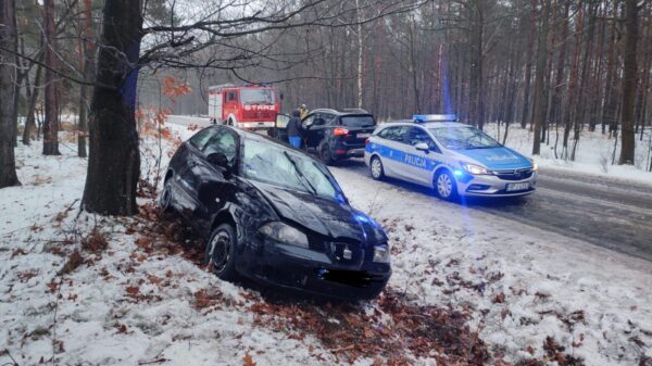 Wypadek na drodze wyjazdowej ze Świerczowa w powiecie namysłowskim