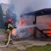 Pożar samochodu w miejscowości Rożnów.