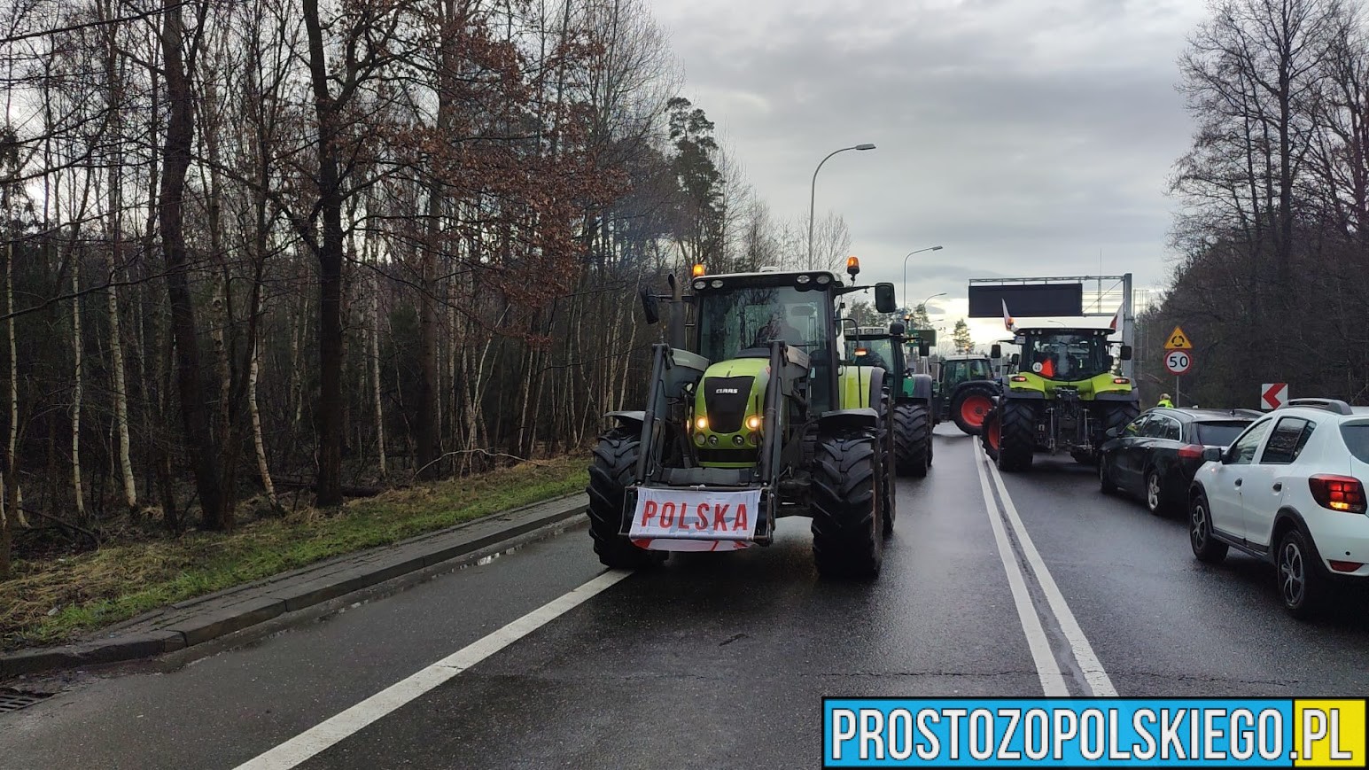protest rolników, blokada na drogach, prostozopolskiego,
