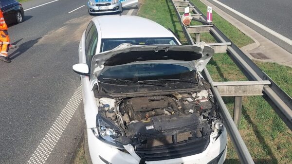 Wypadek na opolskim odcinku autostrady A4 na 256 km kierunek Katowice. Kierowca był pod działaniem środka odurzającego.(Zdjęcia)