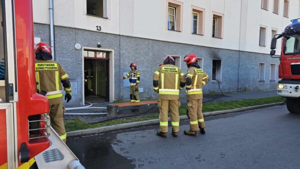 Pożar mieszkania przy ulicy Targowej w Kędzierzynie Koźlu.