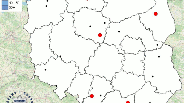 POLICYJNA MAPA WYPADKÓW DROGOWYCH ZE SKUTKIEM ŚMIERTELNYM – WAKACJE 2024