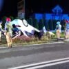 Dachowanie Toyoty w Folwarku koło Opola. Taksówką kierował obywatel Ukrainy .