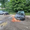 Dachowanie samochodu bmw na ul. Alej Przyjaźni w Opolu.(Zdjęcia)