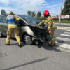 Zdarzenie drogowe na skrzyżowaniu z drogami wojewódzkimi w Bierawie.