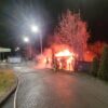 Pożar altanki w Kłodnicy niedaleko stacji paliw