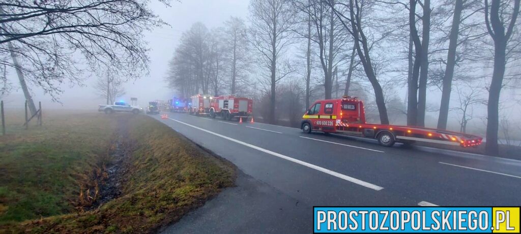 Wypadek Tułowice Małe. Czołowe zderzenie dwóch aut. Jedna osoba zabrana do szpitala (Zdjęcia)