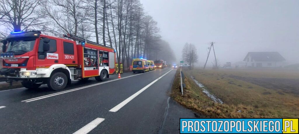 Wypadek Tułowice Małe. Czołowe zderzenie dwóch aut. Jedna osoba zabrana do szpitala (Zdjęcia)