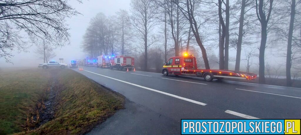 Wypadek Tułowice Małe. Czołowe zderzenie dwóch aut. Jedna osoba zabrana do szpitala (Zdjęcia)
