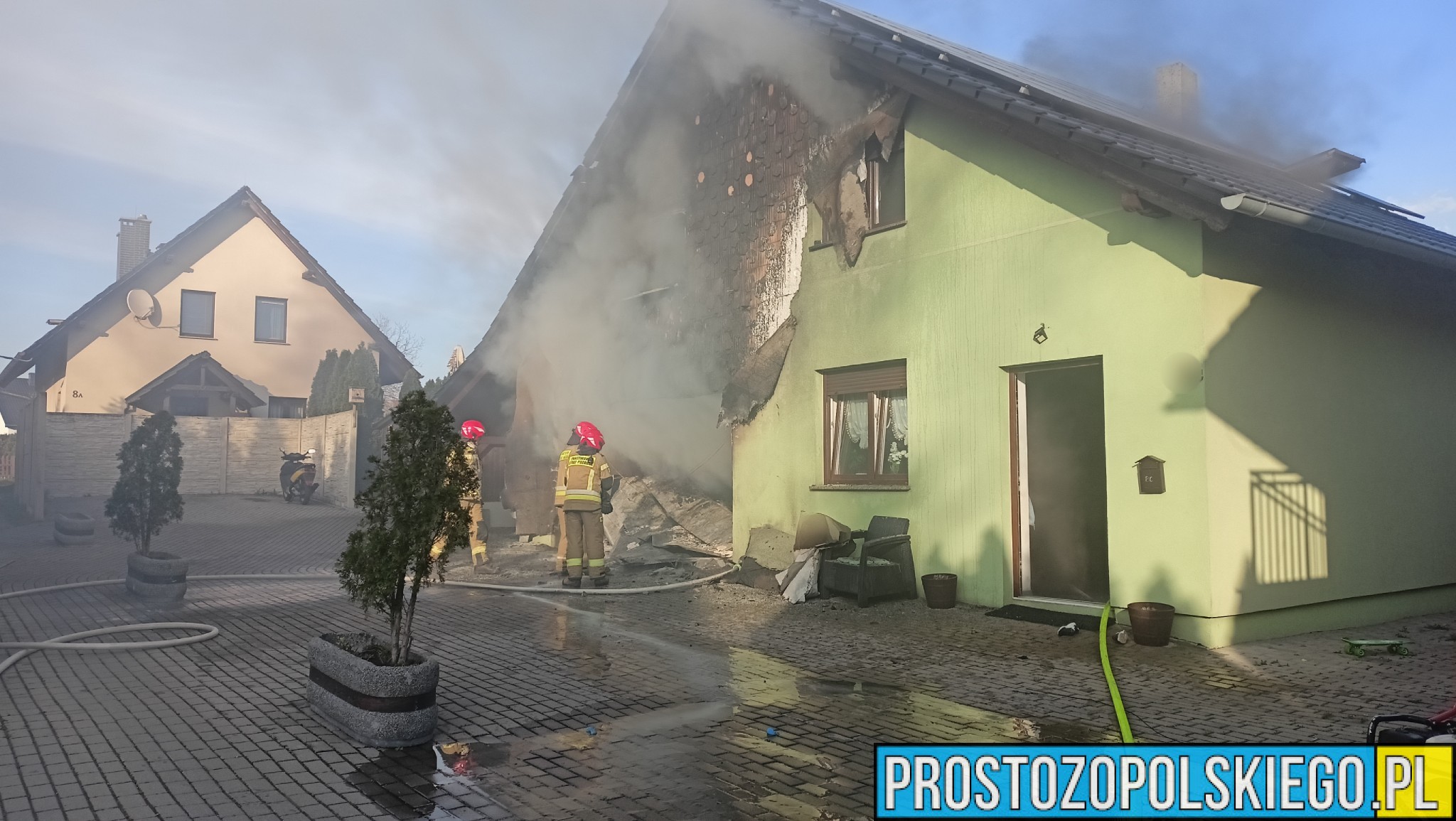Pożar domu jednorodzinnego w Krapkowicach