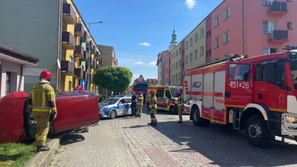 50-latka obywatela Ukrainy, straciła panowanie nad pojazdem i uderzył w ścianę budynku